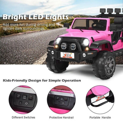 2-Seater Toddler Ride-On Truck with Remote Control and Lights - 12V Driving Toy Car