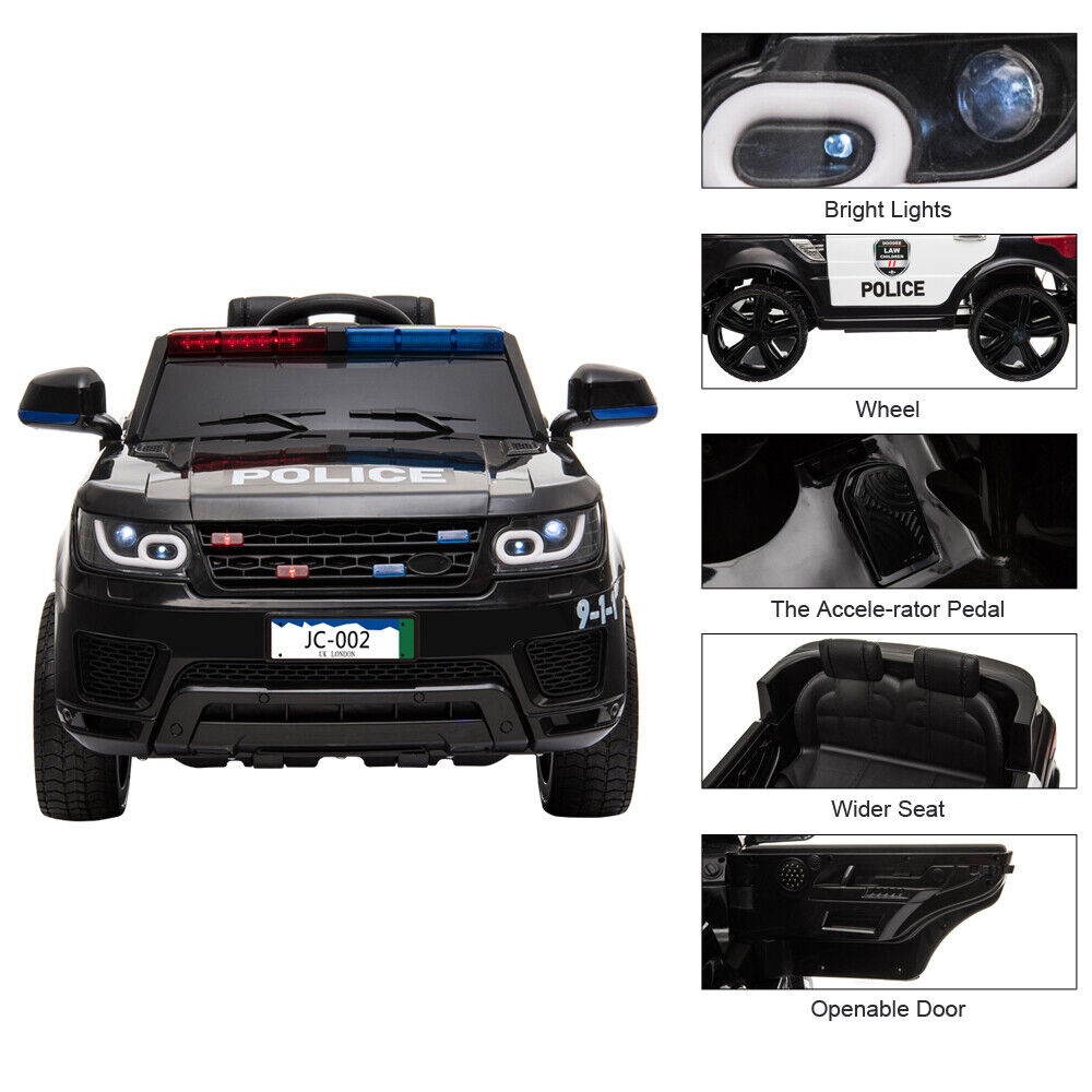 2.4G Remote Control Kids Police Ride On Car with LED Flashing Lights
