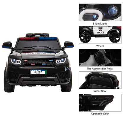 2.4G Remote Control Kids Police Ride On Car with LED Flashing Lights - S7 Model