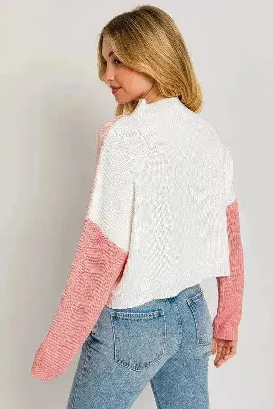 Color Block Oversize Sweater – Bold & Cozy Winter Knit