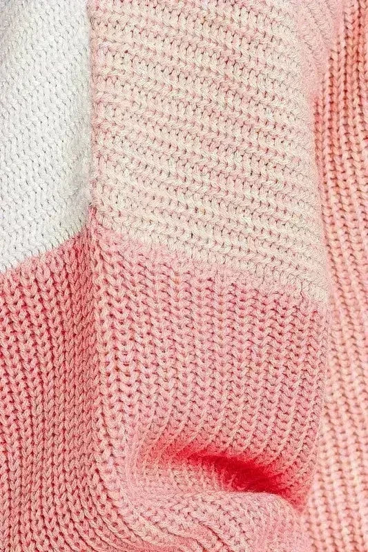 Color Block Oversize Sweater – Bold & Cozy Winter Knit