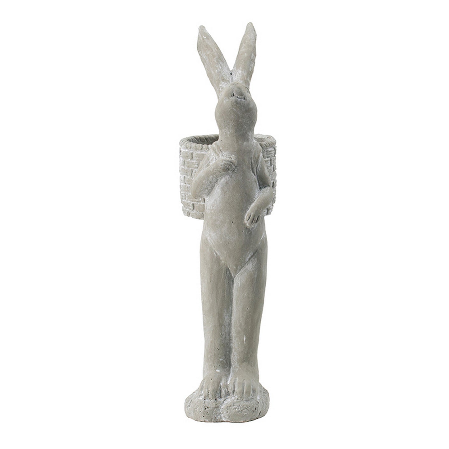 8.5x5.5x19.5" Tall Cement Rabbit Planter