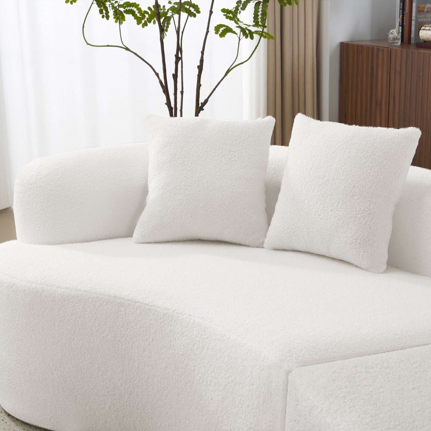 Curved 4 Seater Full Compression Sponge Sofa