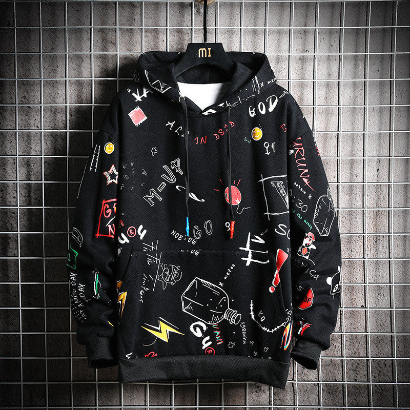 Fashion Printed Plus Size Sweater Coat Men's