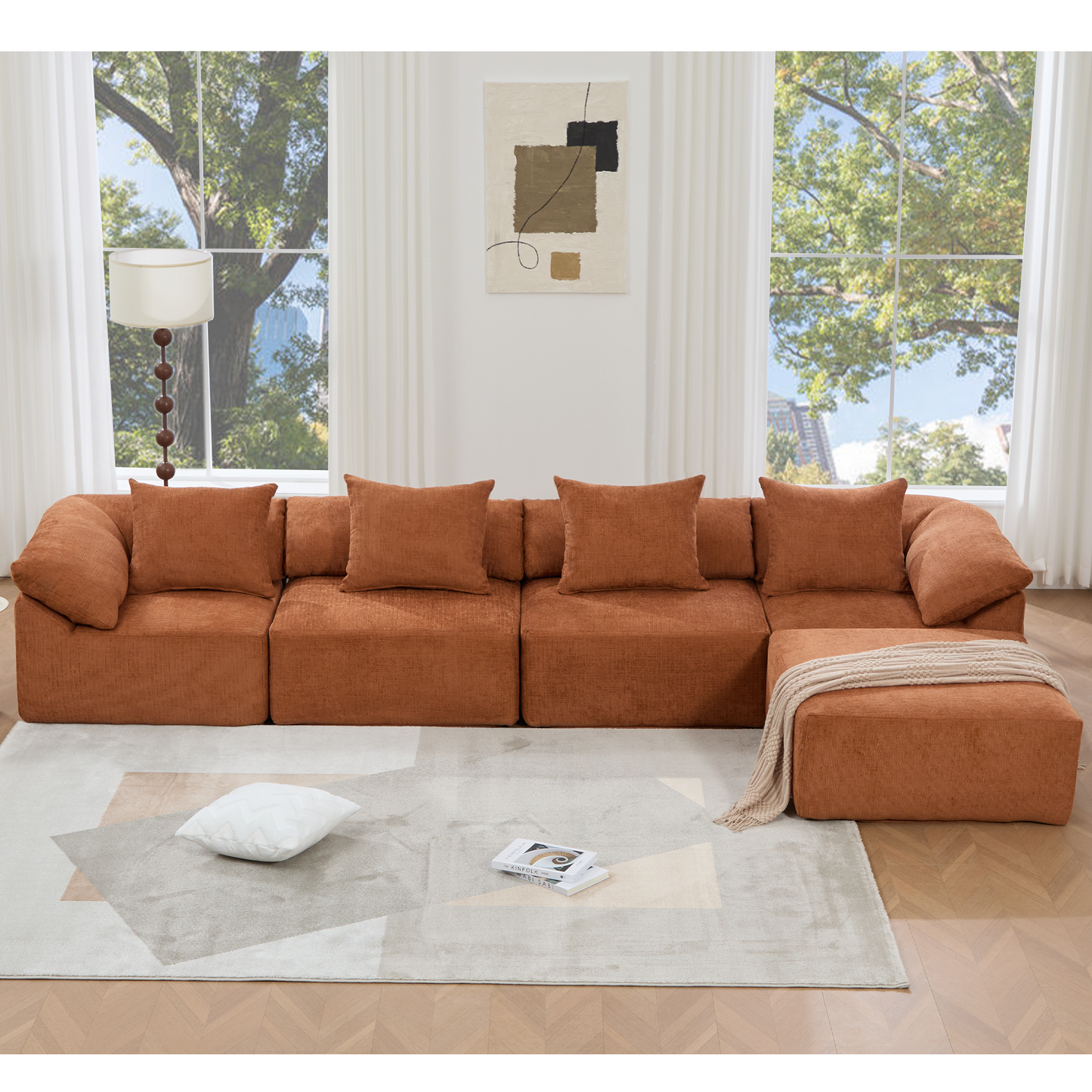 142" L Shaped Modular Sectional Sofa
