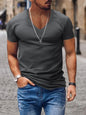 Men's Full Size Basic Style V-Neck Short Sleeve T-Shirt Plus Size