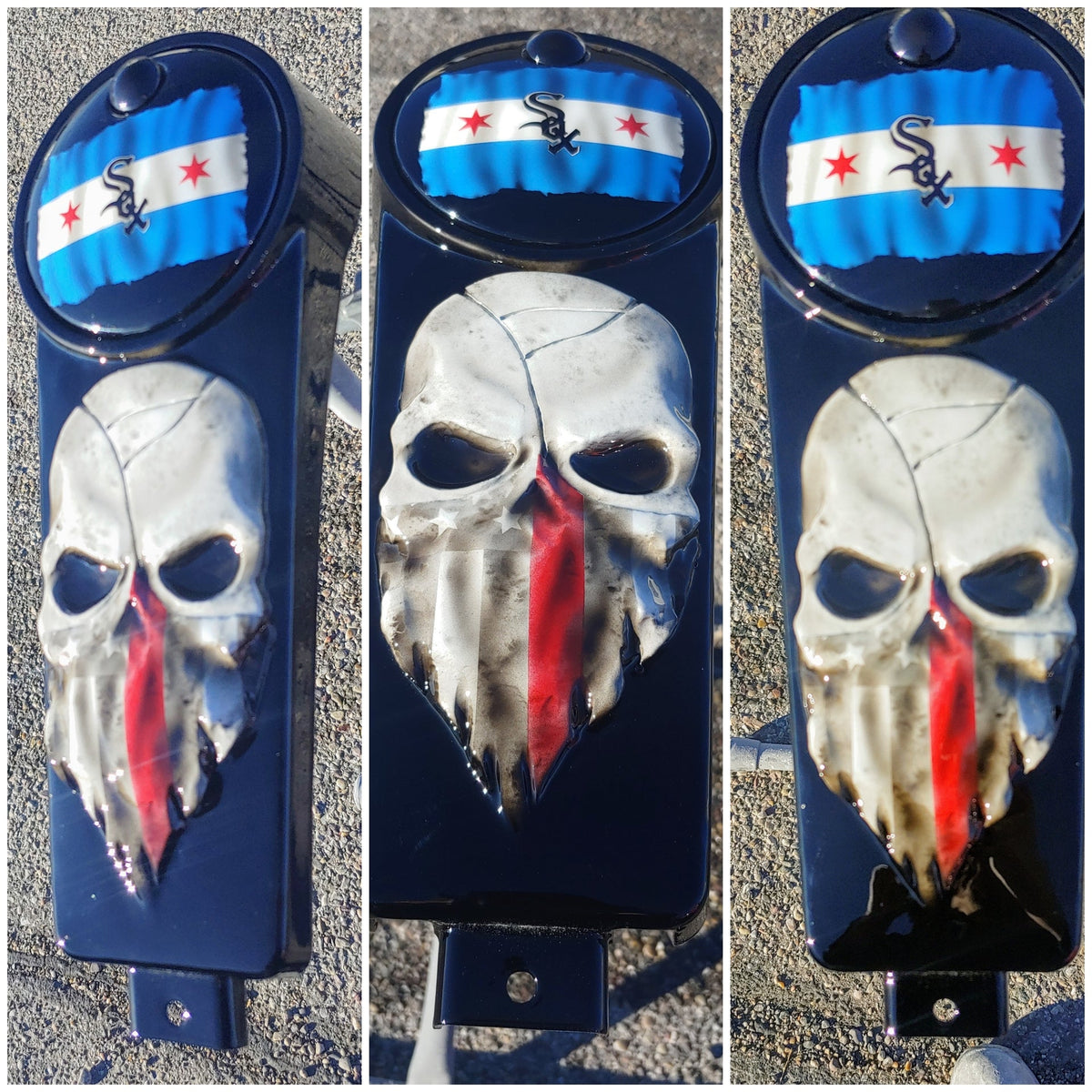 3D skull flag console