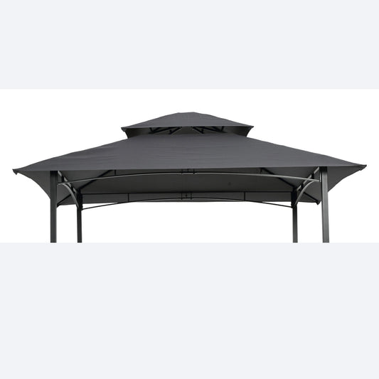 8x5Ft Grill Gazebo Replacement Canopy, Double Tiered BBQ Tent Roof Top Cover