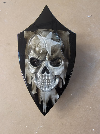 Harley horn 3D skull with tattered texas flag