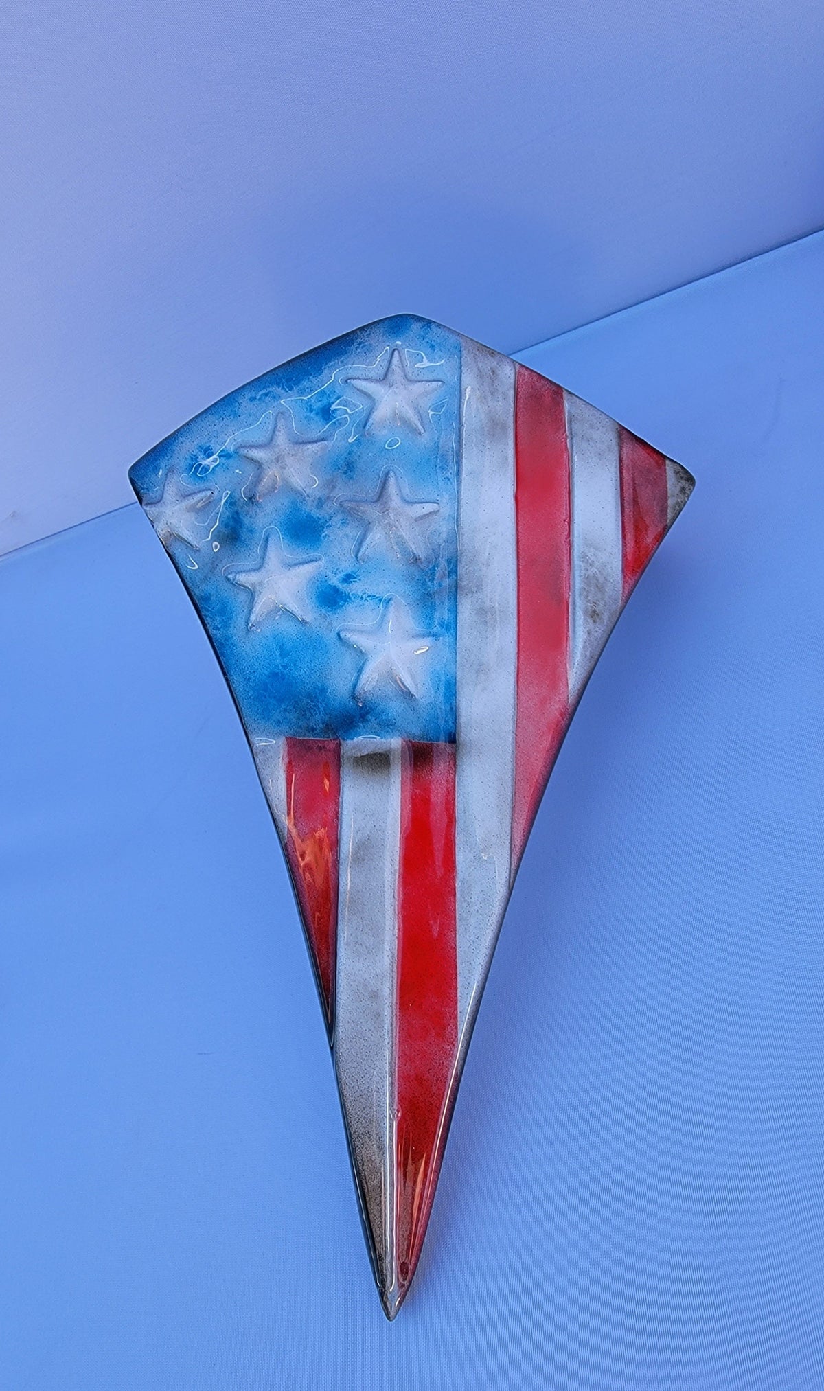 Harley Davidson tattered and worn American flag set