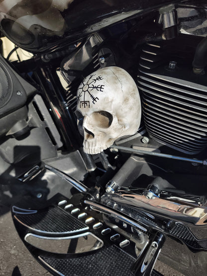 3D ancient skull chaos symbol horn cover