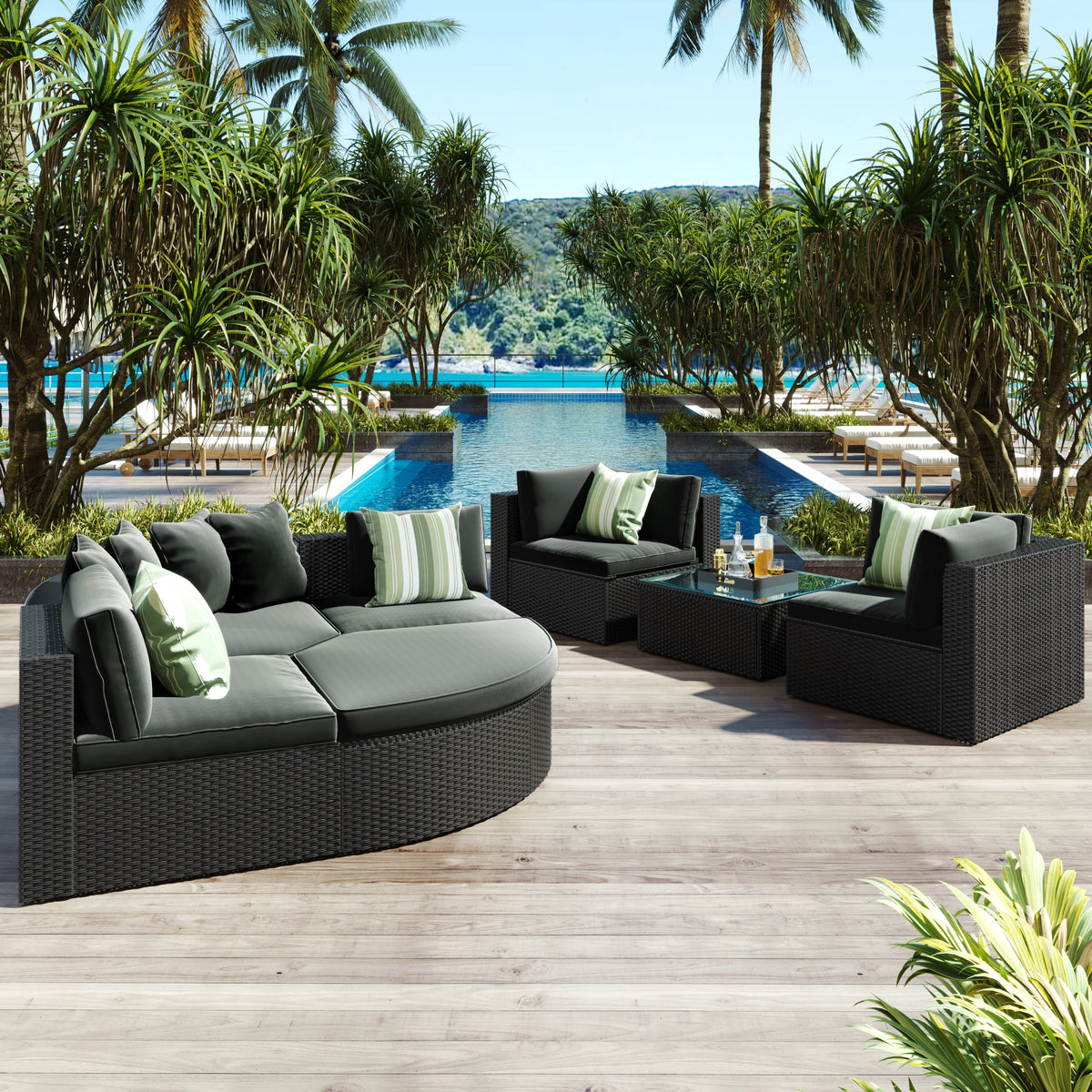 GO 7-Piece Outdoor Wicker Sofa Set