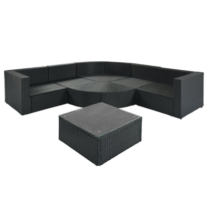 GO 7-Piece Outdoor Wicker Sofa Set