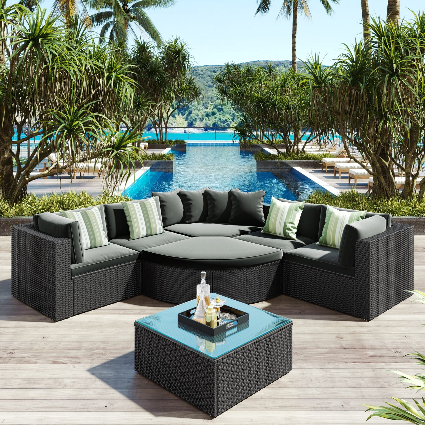 GO 7-Piece Outdoor Wicker Sofa Set