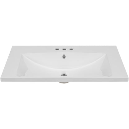 30" Single Bathroom Vanity Top with Undermount Ceramic Sink