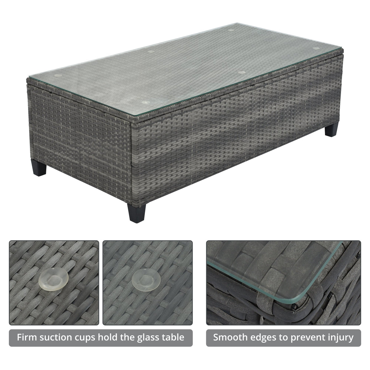 8-Pieces Outdoor Wicker Round Sofa Set