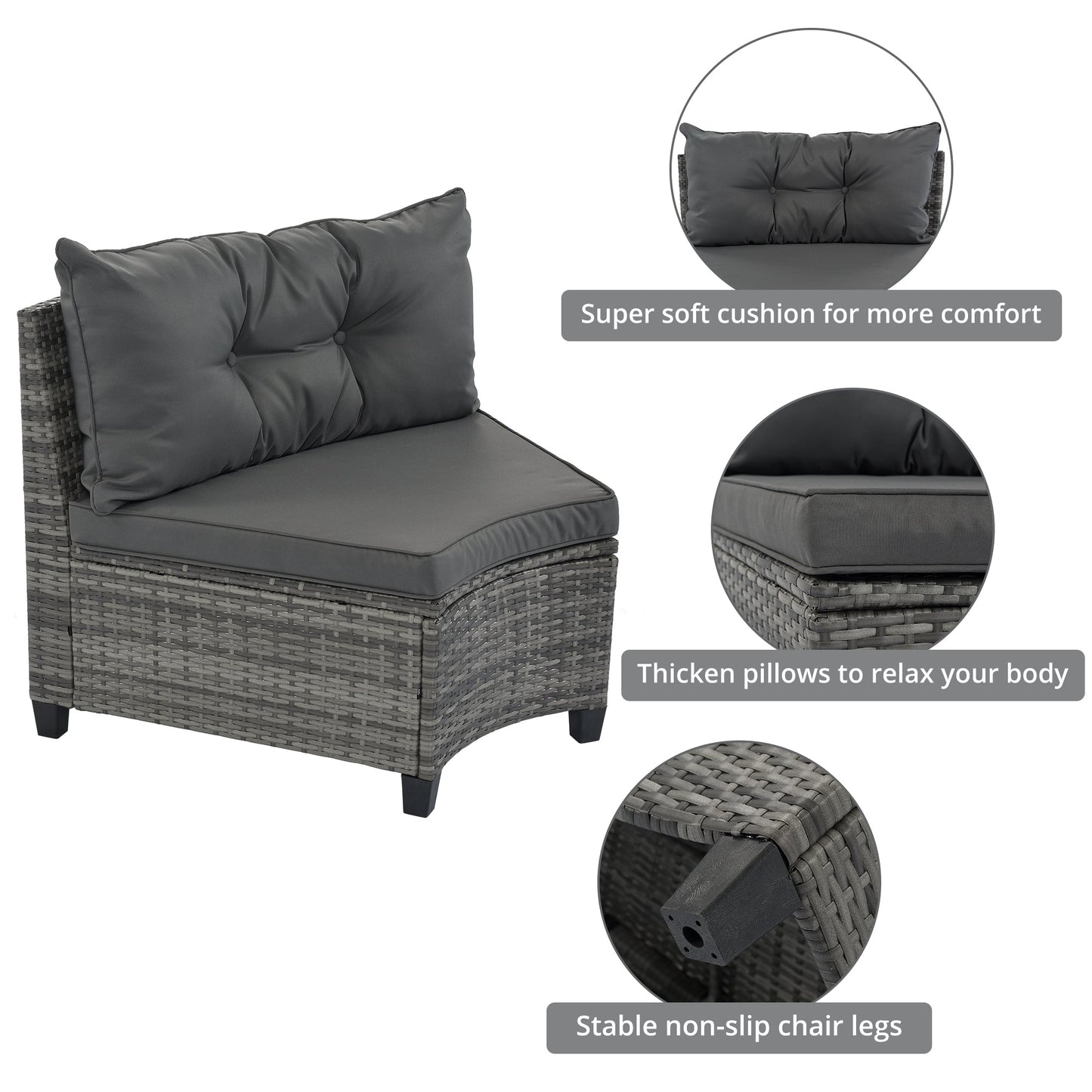 8-Pieces Outdoor Wicker Round Sofa Set