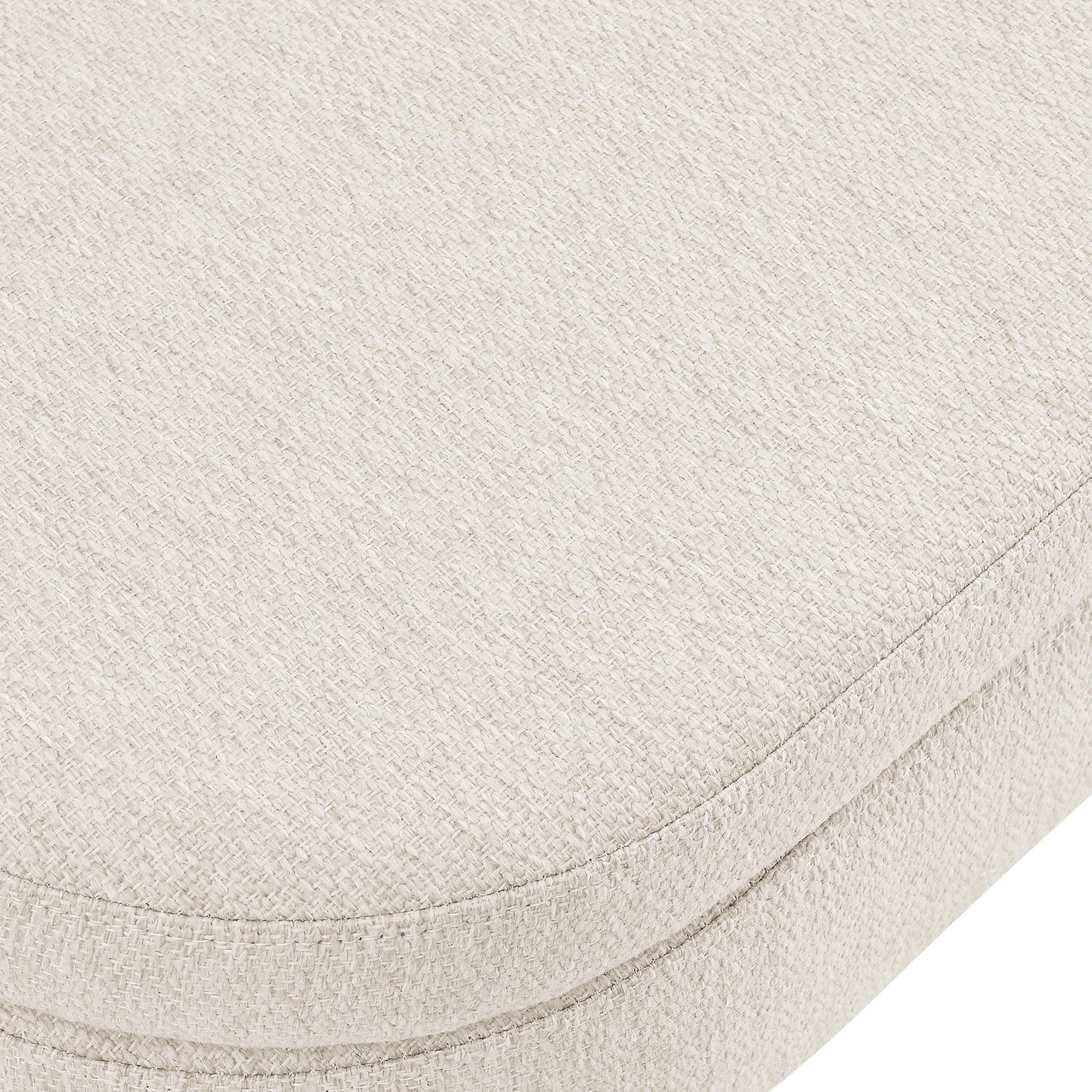 Ottoman Oval Storage Bench, Rubber Wood Legs, Beige (43.5"x16"x16")