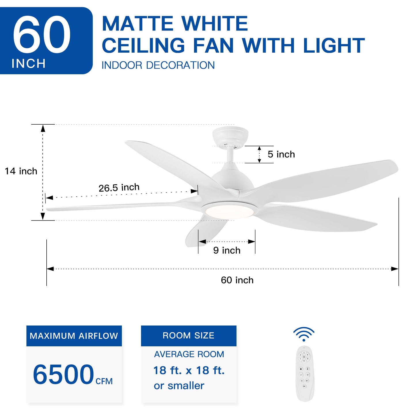 Modern 60-Inch Integrated LED Ceiling Fan Lighting