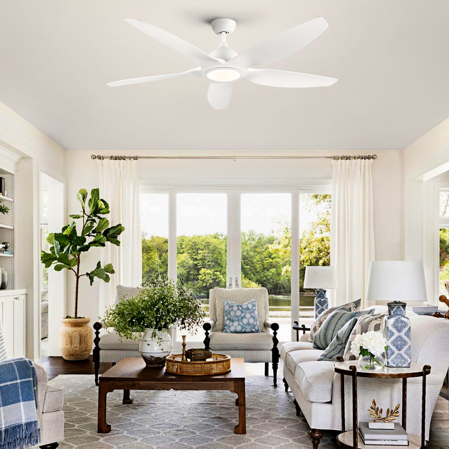 Modern 60-Inch Integrated LED Ceiling Fan Lighting