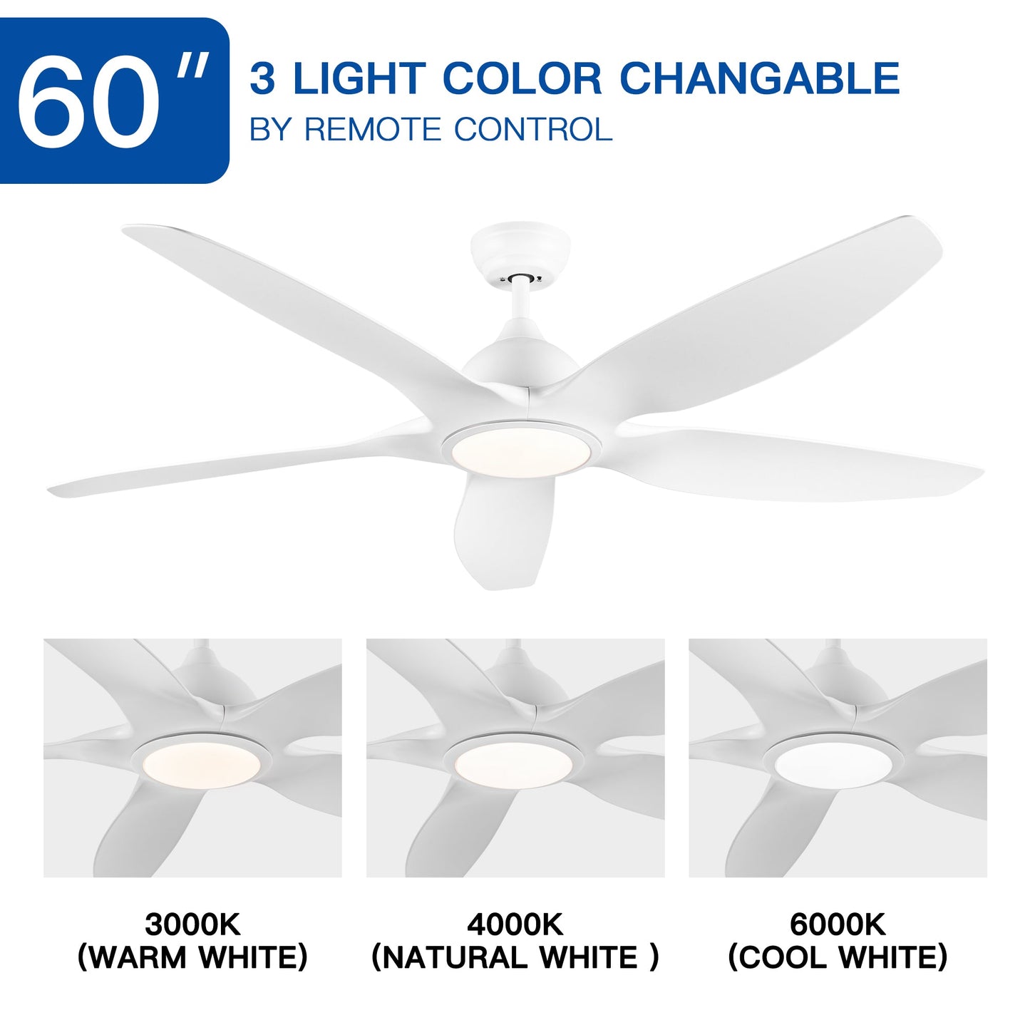 Modern 60-Inch Integrated LED Ceiling Fan Lighting