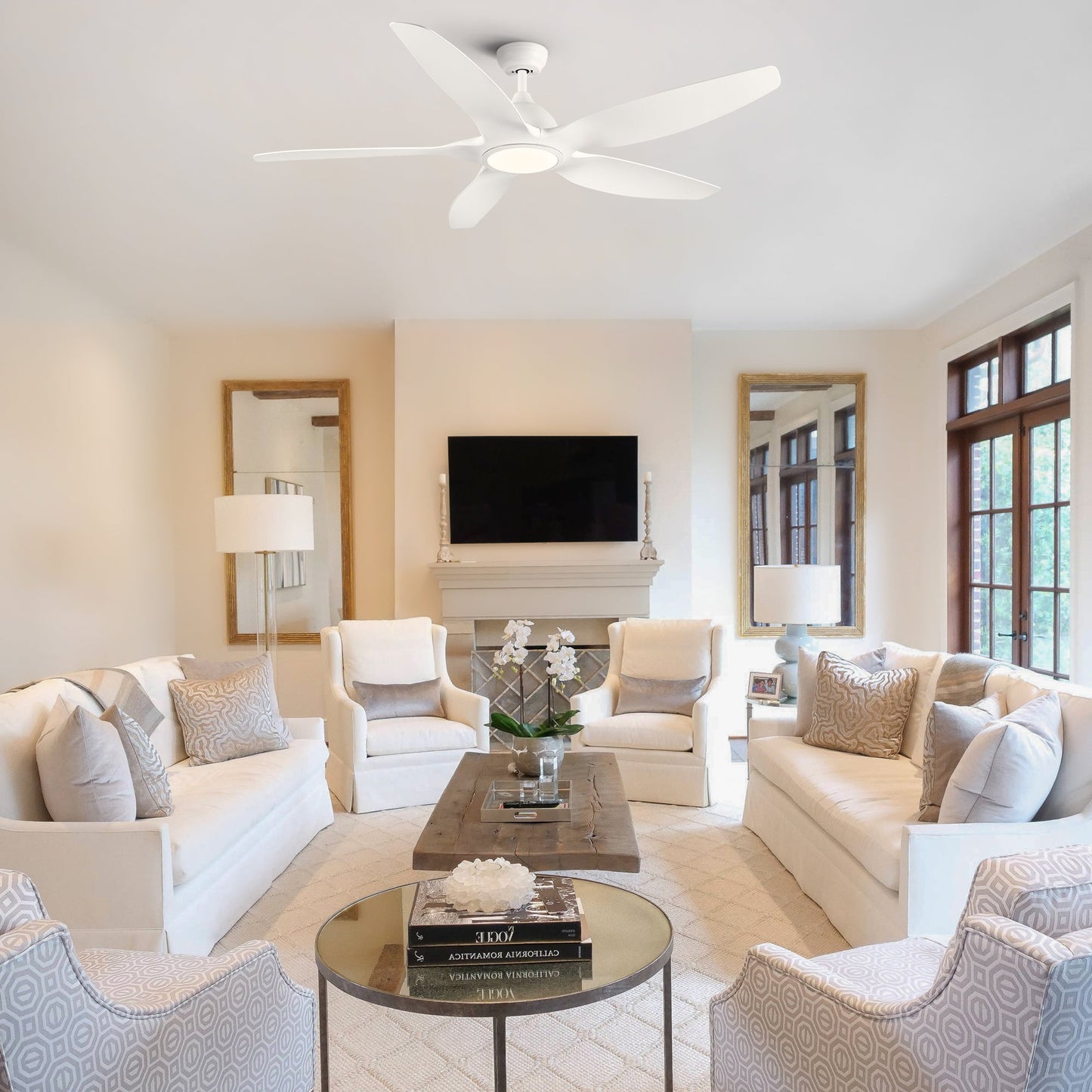 Modern 60-Inch Integrated LED Ceiling Fan Lighting