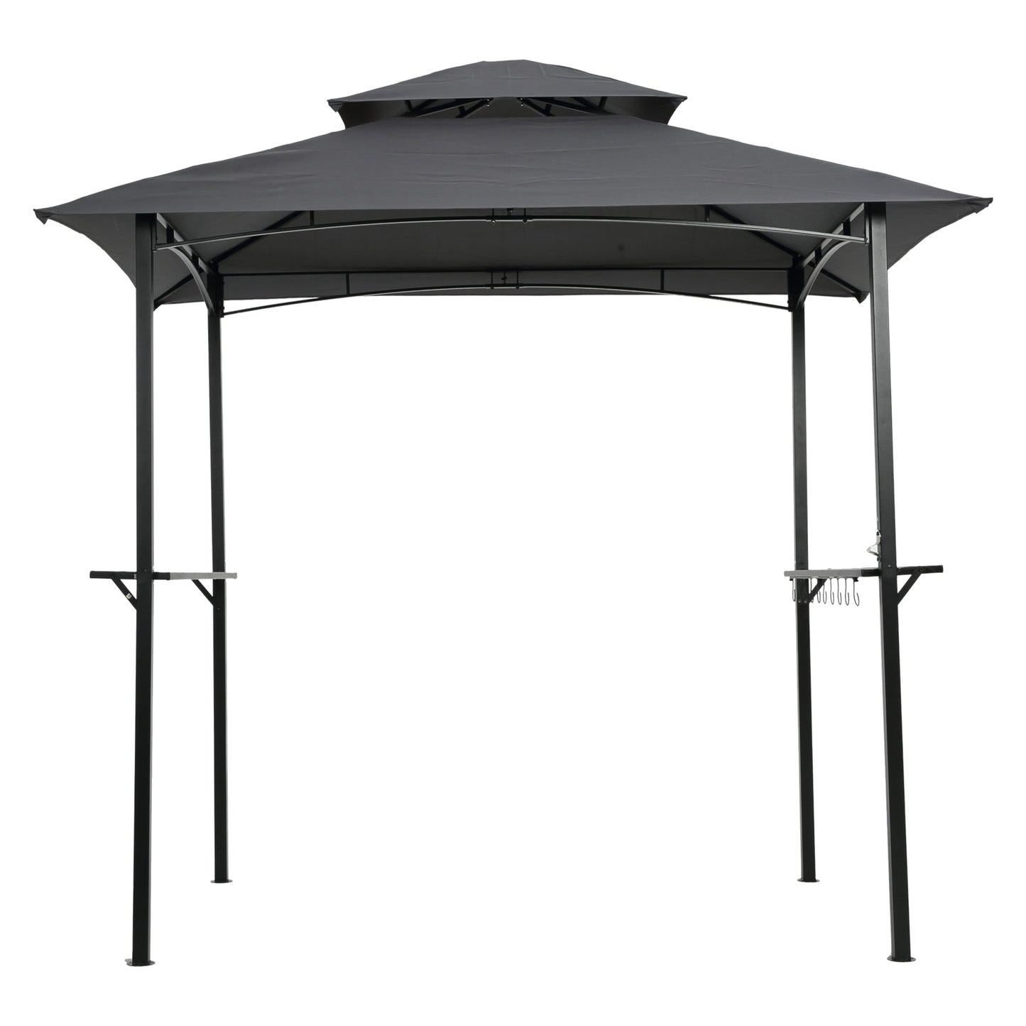 8x5Ft Grill Gazebo Replacement Canopy, Double Tiered BBQ Tent Roof Top Cover