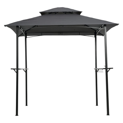 8x5Ft Grill Gazebo Replacement Canopy, Double Tiered BBQ Tent Roof Top Cover