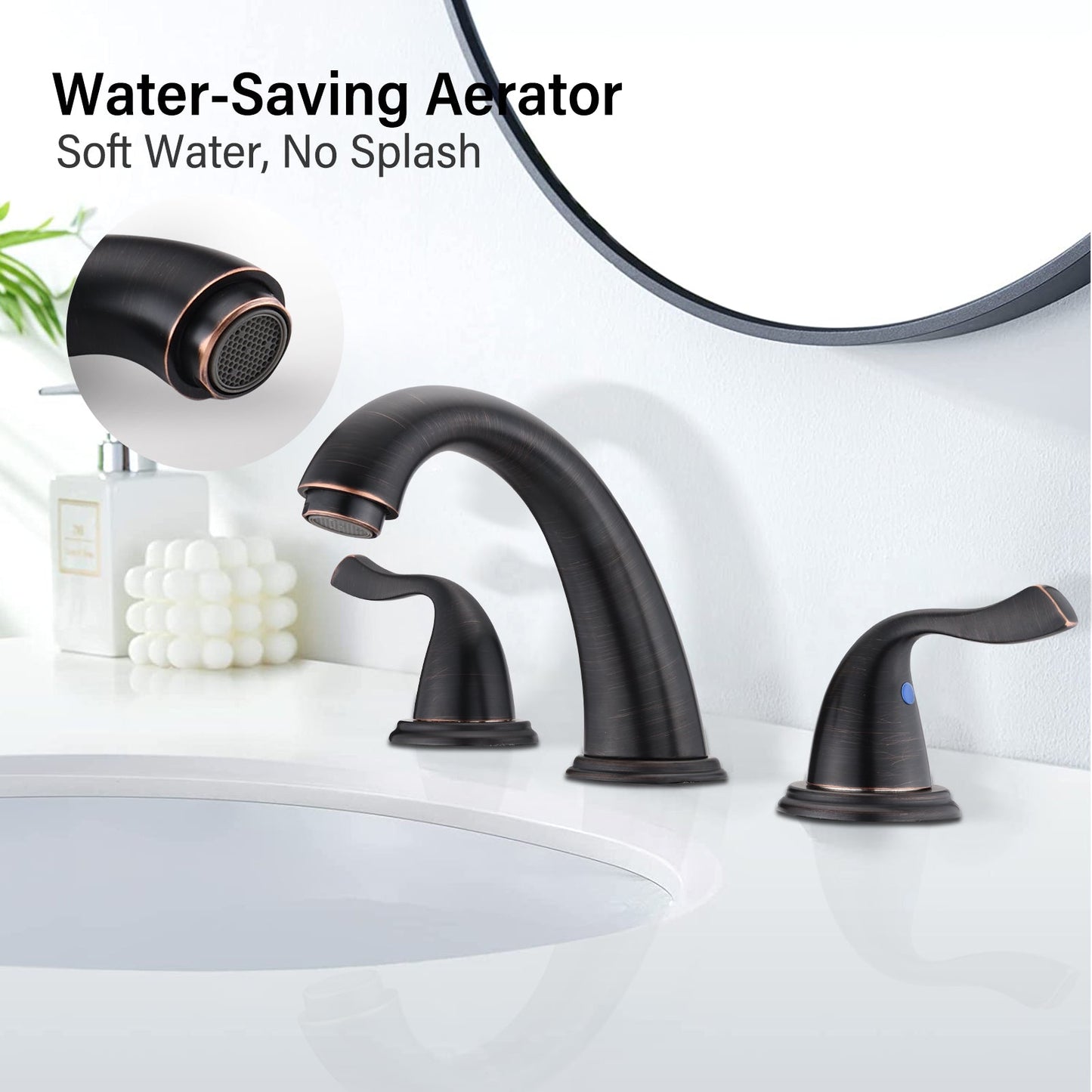 8-Inch 3-Hole 2-Handle Bathroom Sink Faucet, Oil Rubbed Bronze
