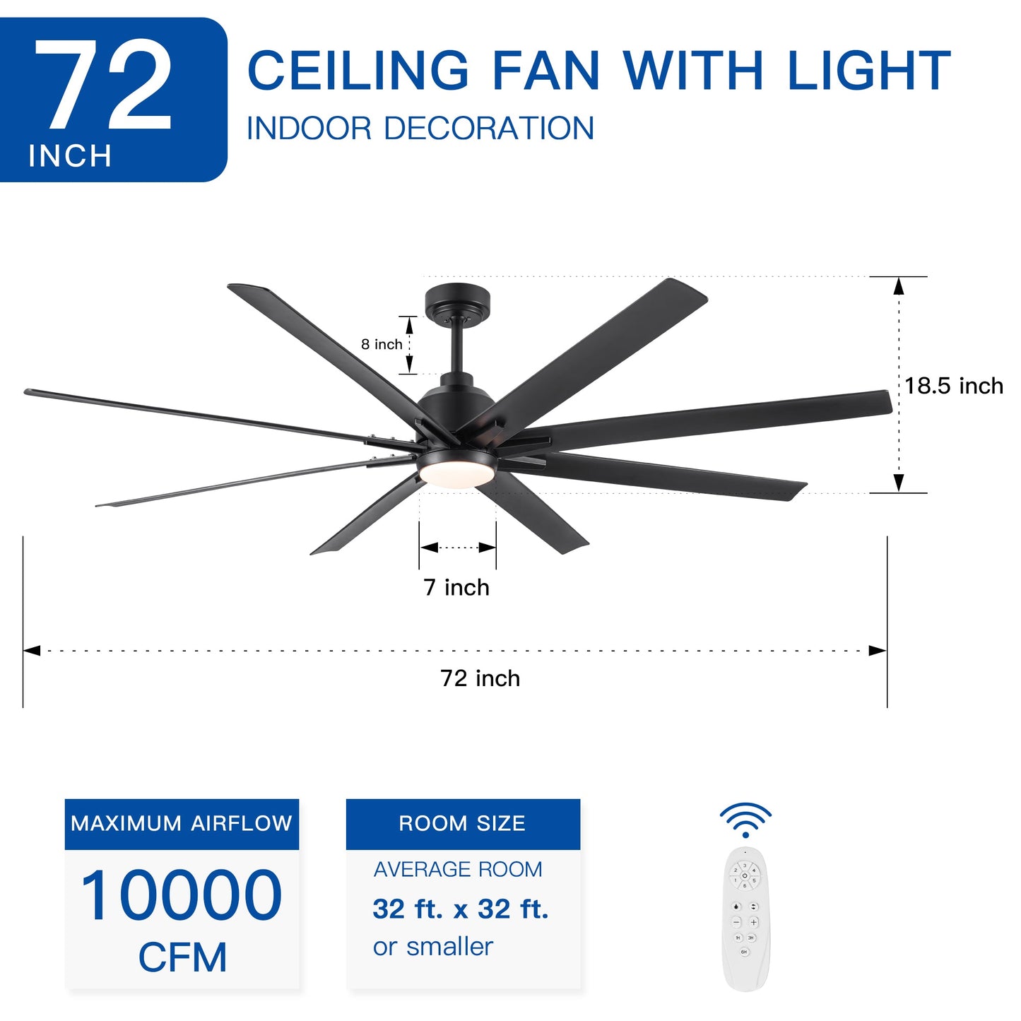 72'' Indoor Smart Ceiling Fan