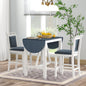 TOPMAX 3-Piece Wood Counter Height Drop Leaf Dining Table Set with 2 Upholstered Chairs