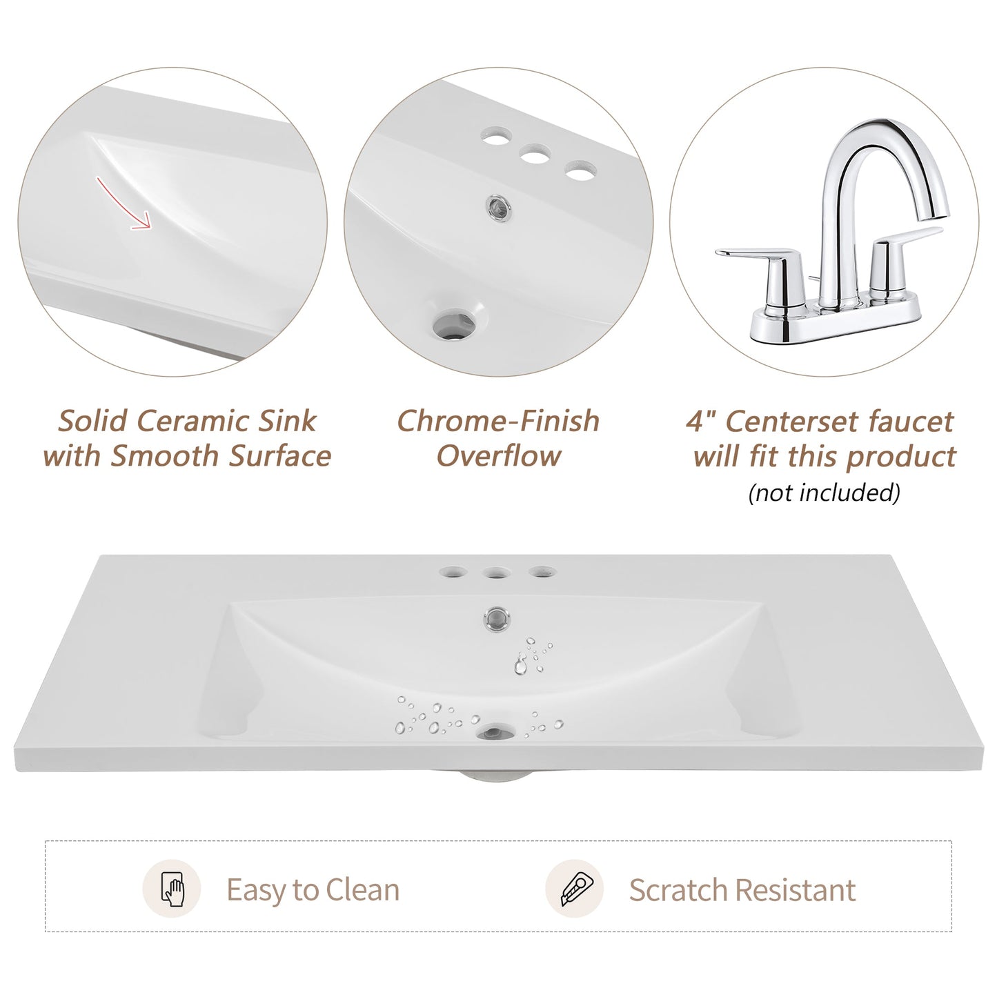 36" Bathroom Vanity With Sink Combo