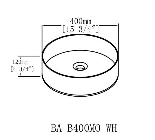 Ceramic Round Above Counter Bathroom Vessel Sink