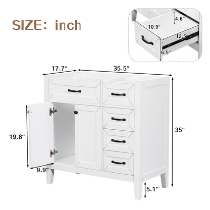 36" Bathroom Vanity Without Sink - Cabinet Base Only