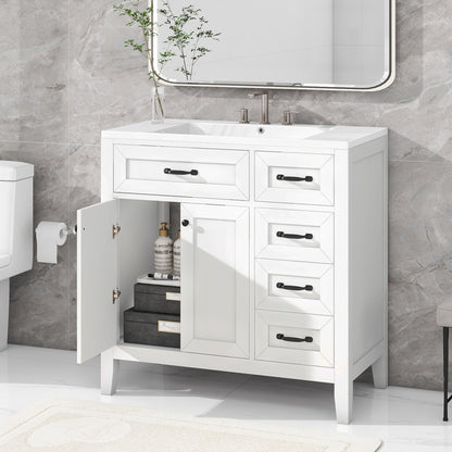36" Bathroom Vanity With Sink Combo