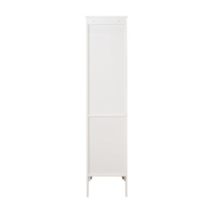 Tall Narrow Tower Freestanding Cabinet with 2 Shutter Doors