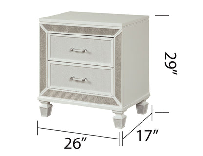 Crystal Modern Style 2-Drawer Nightstand