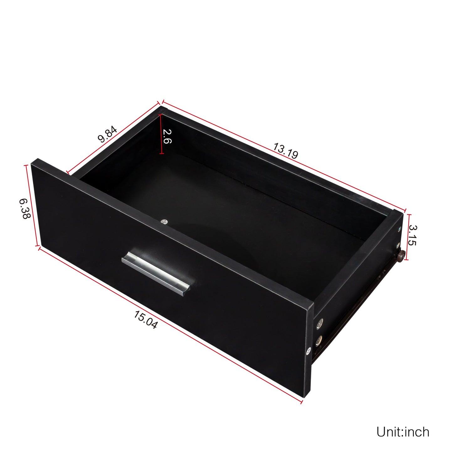 Black Modern Simple Hair Desk with Multi-Layer Storage