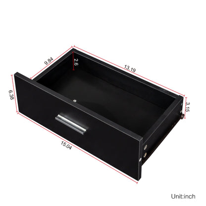 Black Modern Simple Hair Desk with Multi-Layer Storage