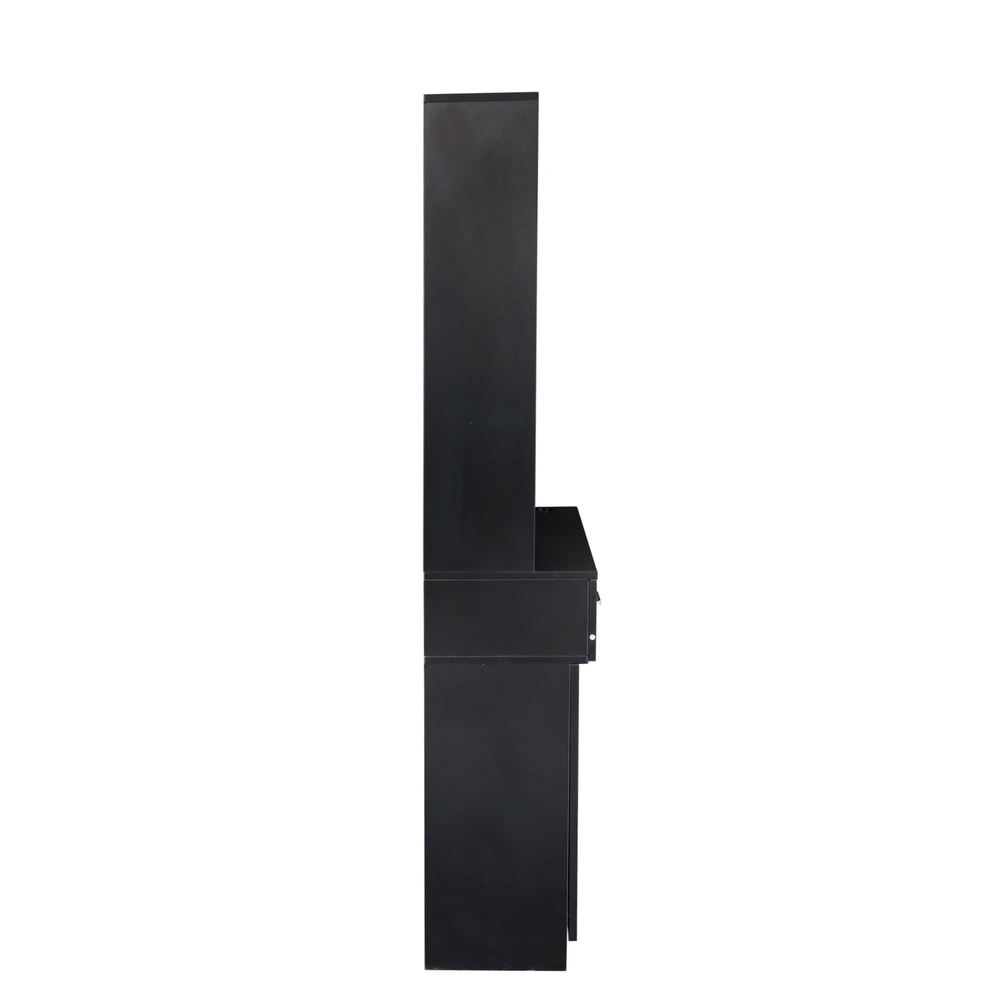 Black Modern Simple Hair Desk with Multi-Layer Storage