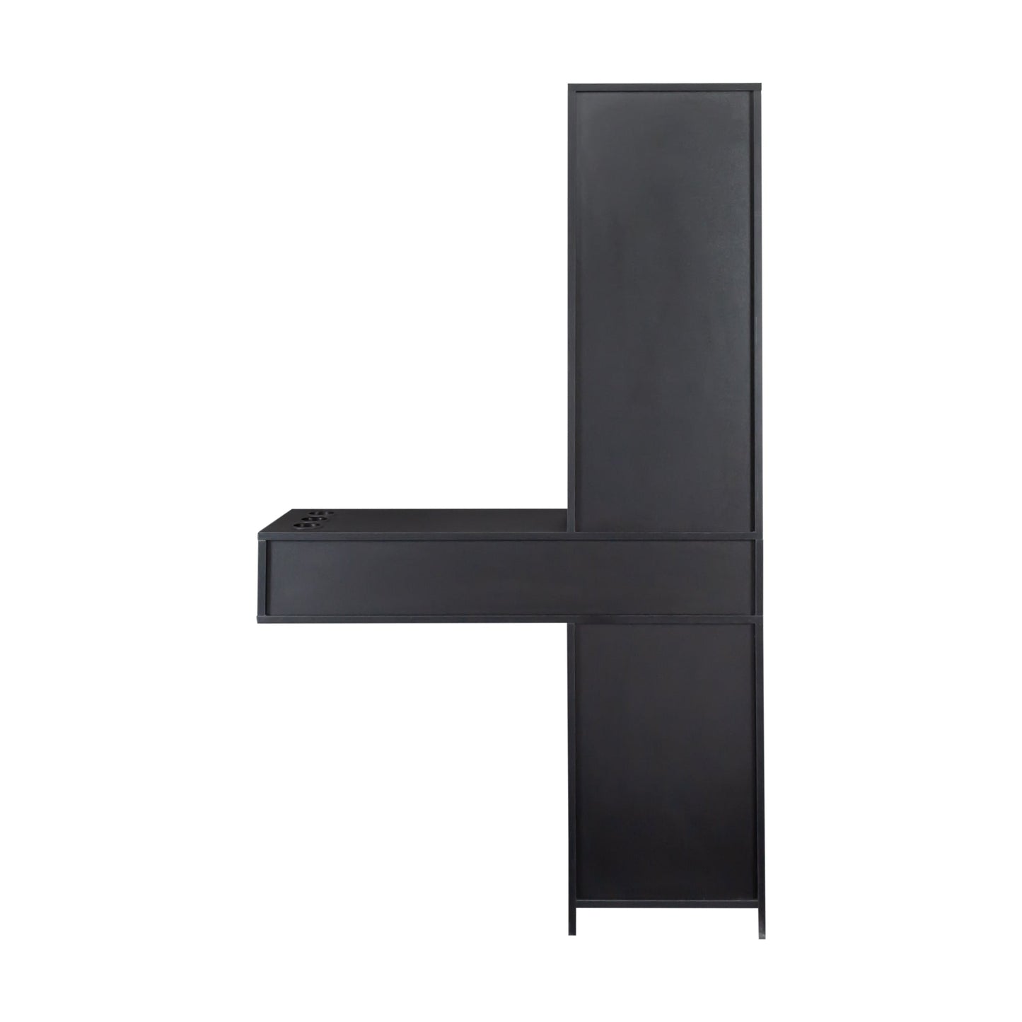 Black Modern Simple Hair Desk with Multi-Layer Storage