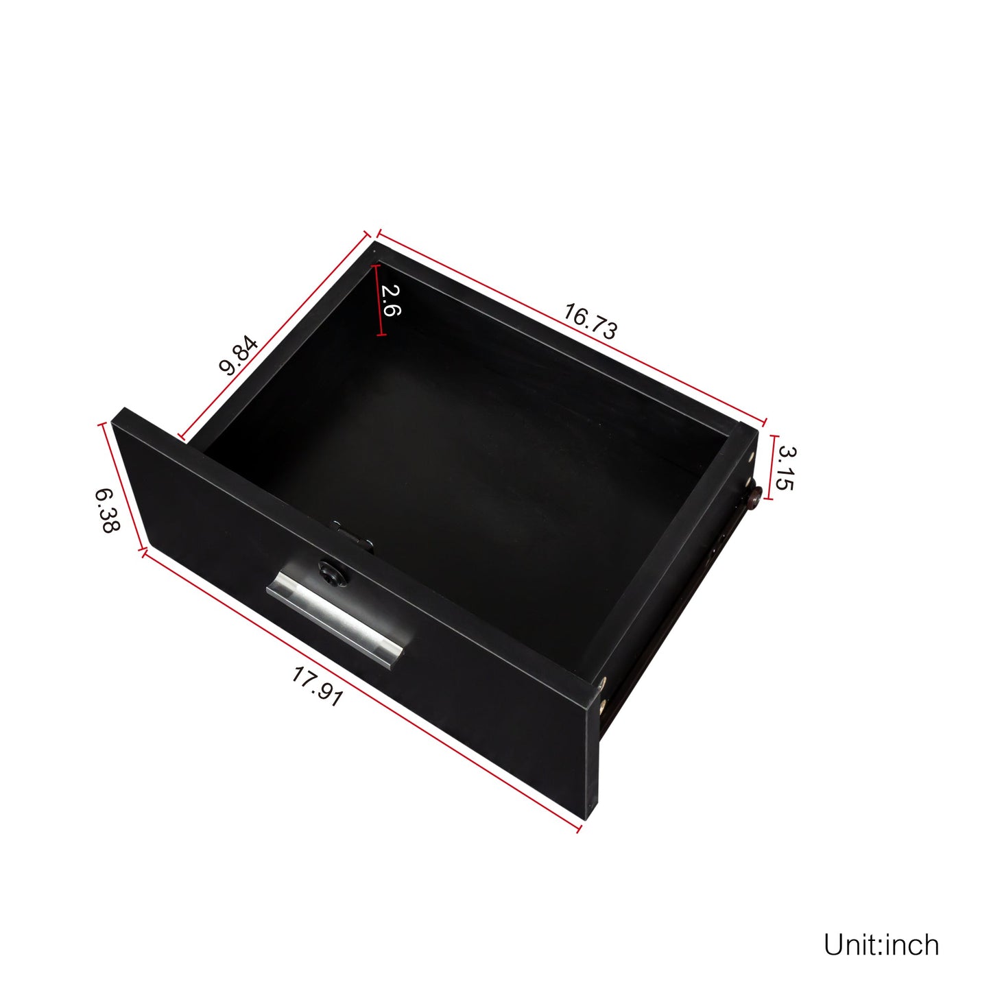Black Modern Simple Hair Desk with Multi-Layer Storage