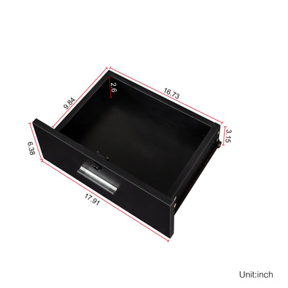 Black Modern Simple Hair Desk with Multi-Layer Storage