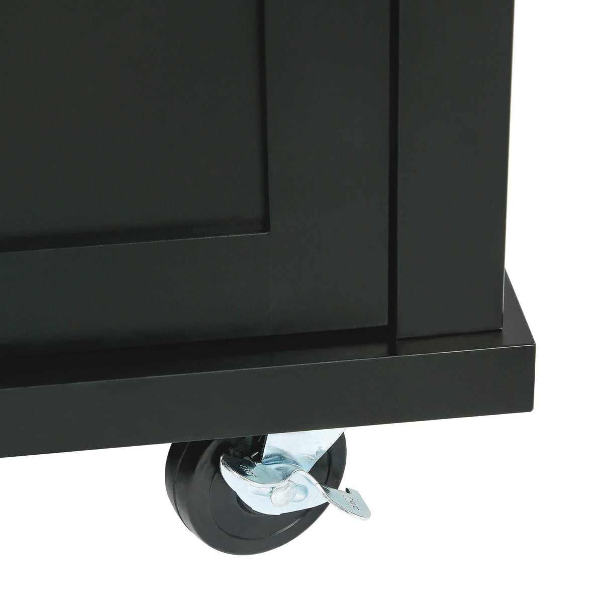 Rubber Wood Drop-Leaf Kitchen Cart with Storage