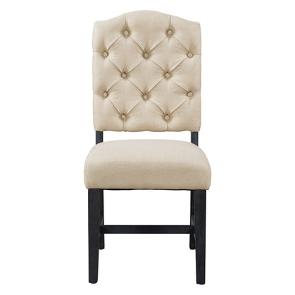 TREXM Retro Style Dining Chair Set with 4 Upholstered Chairs