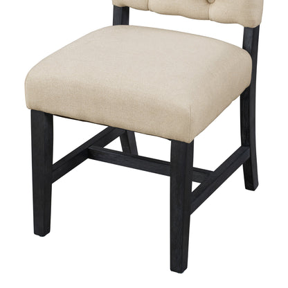 TREXM Retro Style Dining Chair Set with 4 Upholstered Chairs