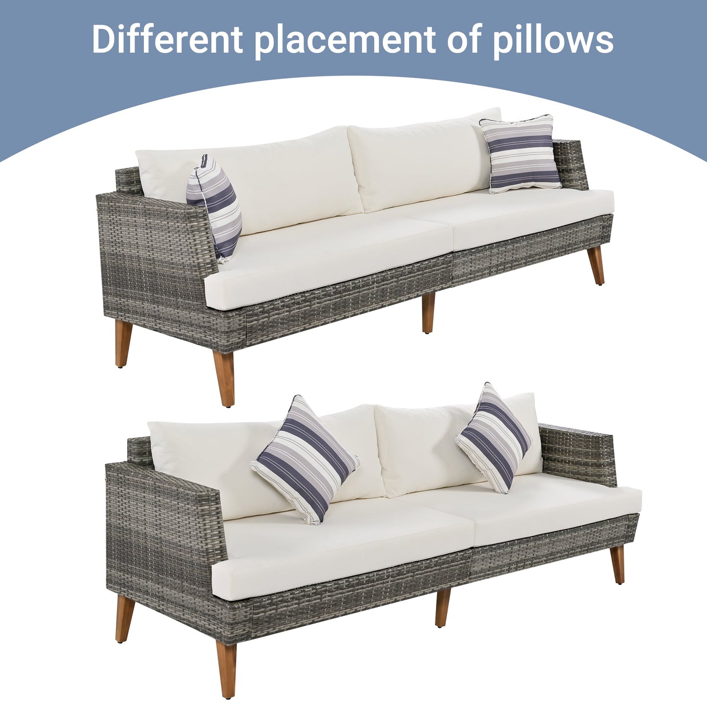 6-Piece All Weather PE Wicker Sofa Set