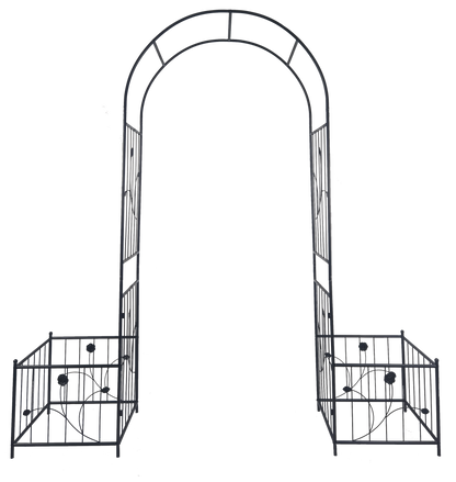 Metal Garden Arch with Two Plant Stands