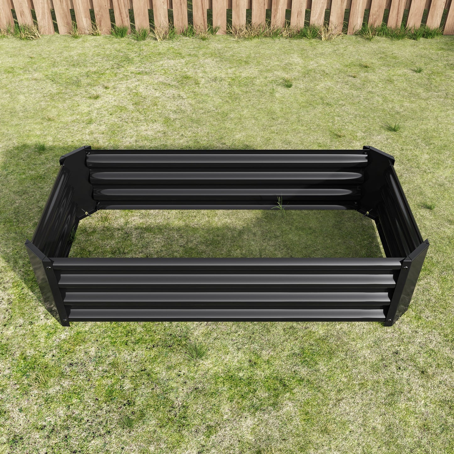 Black 4×2×1ft Metal Raised Garden Bed