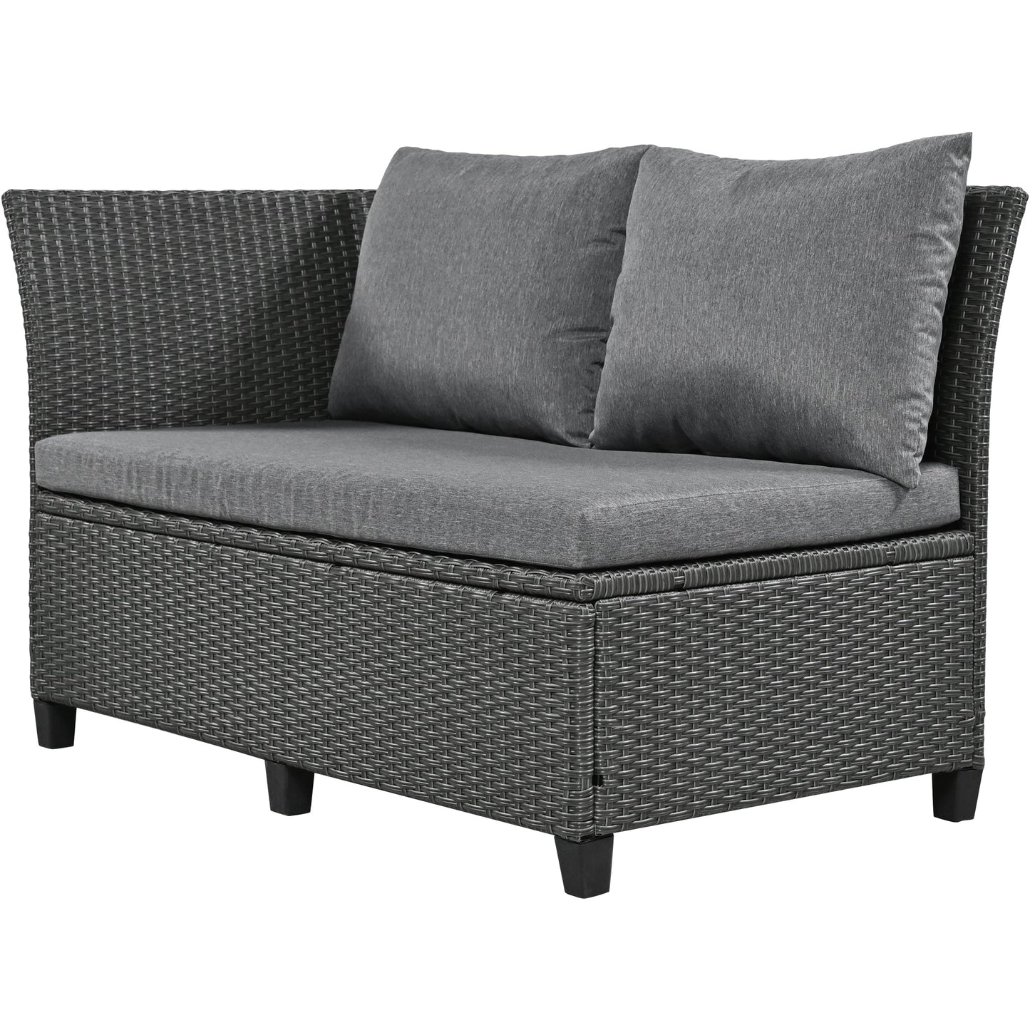 TOPMAX 5-Piece Rattan Patio Sectional Sofa Set